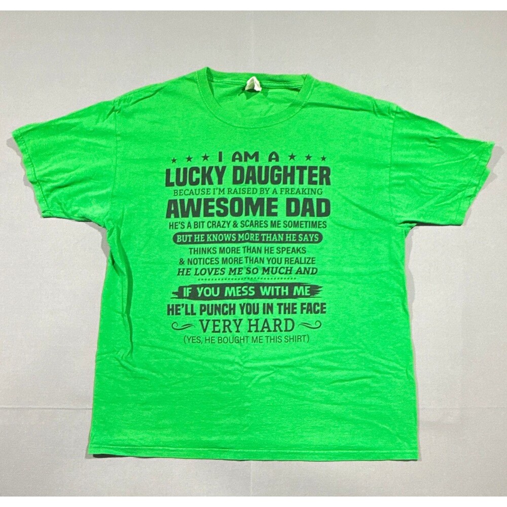 Fruit of the Loom HD Cotton Green Graphic Print Crew Neck Tshirt Size L